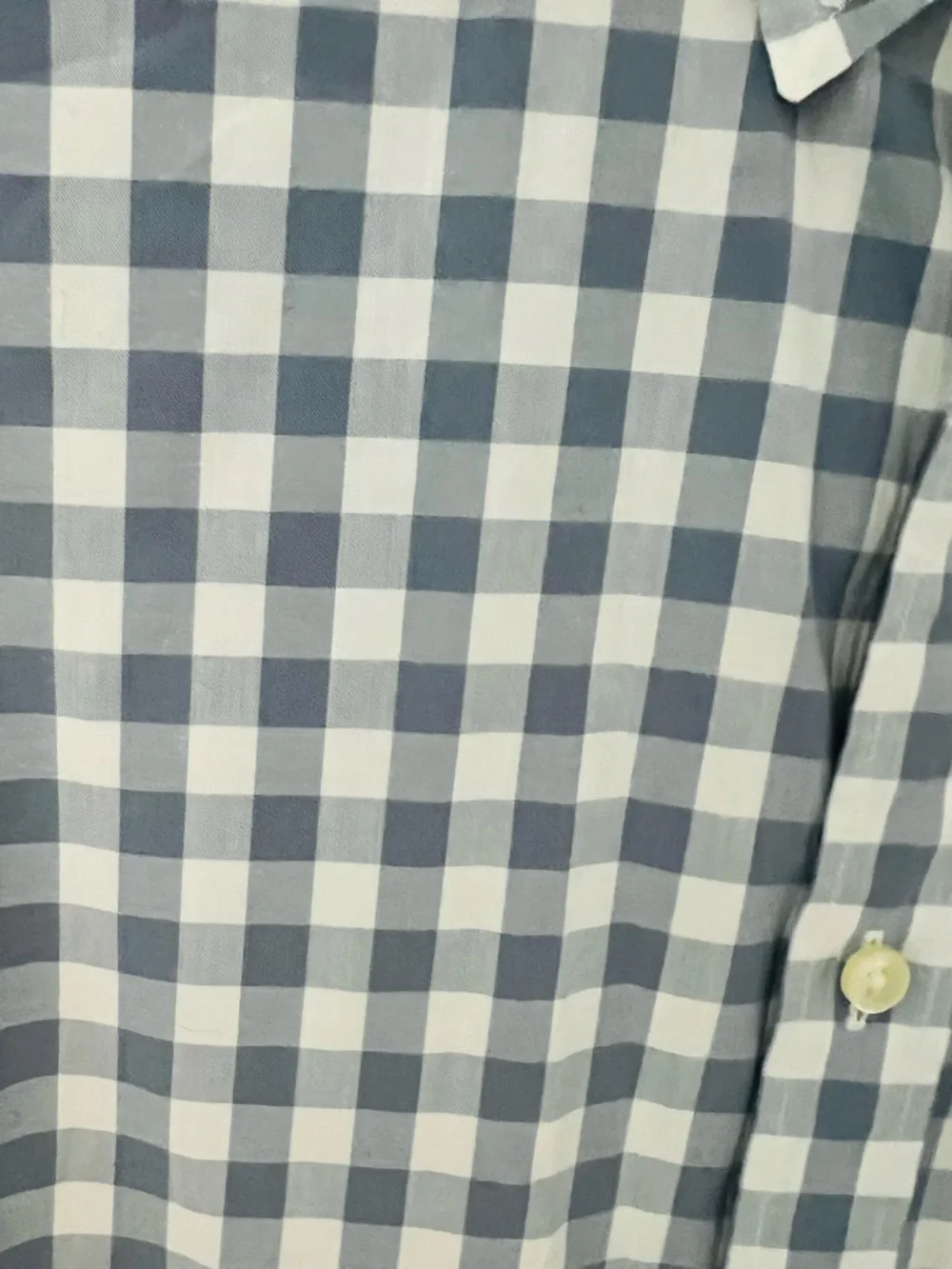 J. Crew Quality Woven Blue and White Gingham Button-Down Shirt 100 % cotton L